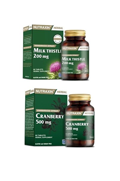 Nutraxin Milk Thistle 60 Tablet + Cranberry 500 Mg 60 Tablet