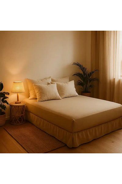 Billerbeck Jersey bed sheet with elastic, Billerbeck, Rebeka, cappuccino
