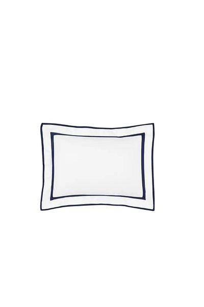 Valeron. Premium double bed linen set, Valeron, 7 pieces, La Reve, 100% Egyptian cotton, white/navy blue