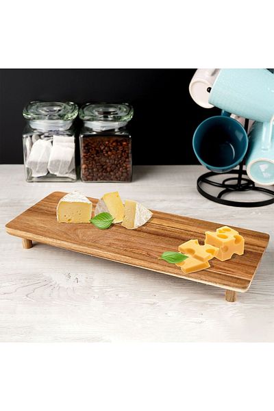 shumee Wooden serving board with legs 36x14.5 cm