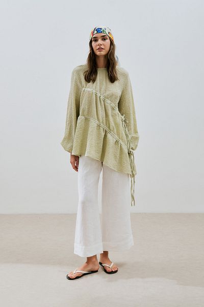 Manuka Tie-Dye Textured Tunic Green