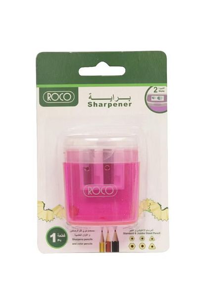 Roco Pocket Sharpener with 2 Holes – Pink Compact and Vibrant Design
