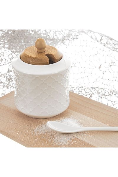 shumee Sugar bowl with spoon, white porcelain, WHITELINE, 350 ml