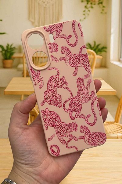 Vip Case Redmi̇ 13C- Pink Leopard Pattern Launch Camera Protected Soft Silicone Rubber Case277