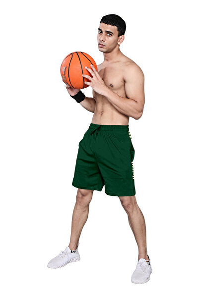 LAUREN SMITH Athletic Men’s Shorts 100%Cotton Comfortable Workout, Elastic Waist & Zipper Pockets-