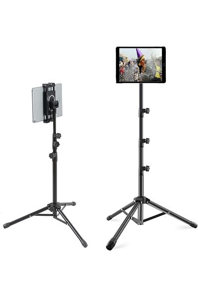 Shopi NEW Tripod Stand Tablet Holder: Adjustable Height Tripod Stand Foldable Phone Holder Phone Tripod St