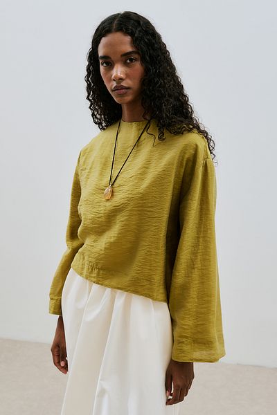 Manuka Wide Sleeve Dress Bluz Yellow