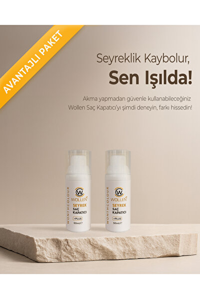 WOLLEN KOZMETİK Saç Kapatıcı Dolgunlaştırıcı Sıvı Krem 50 ml 2 adet