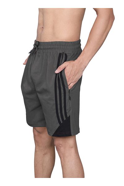 LAUREN SMITH Athletic Men’s Shorts 100%Cotton Comfortable Workout, Elastic Waist & Zipper Pockets-