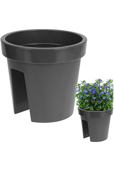 shumee Ghiveci de balcon din plastic gri, 28 cm