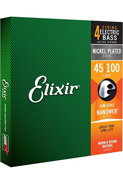 Genel Markalar Elixir 14052 Nanoweb Light 4 Telli Bas Gitar Teli (45-100)