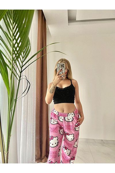 Wisevelya Pink Kitty Sweatpants