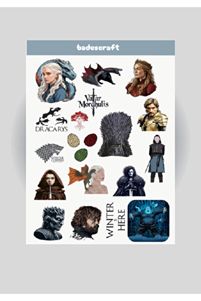 badescraft Game Of Thrones Sticker- Etiket Çıkartma- Dizi Konsept Sticker- Ta...