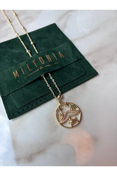 Miltonia Turtle Sun Palm Steel Necklace