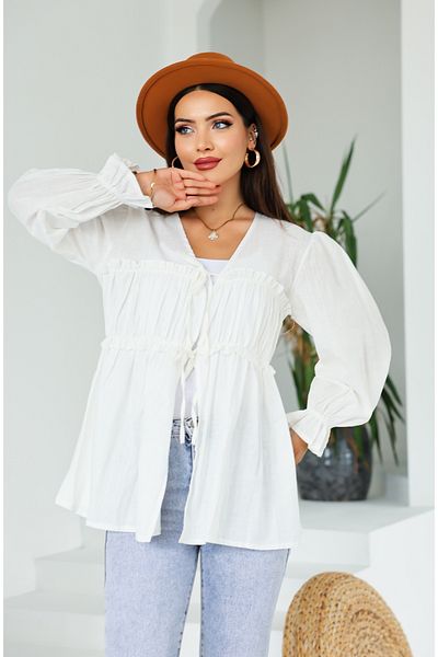 Vegove Front Gathered Kimono Tunic