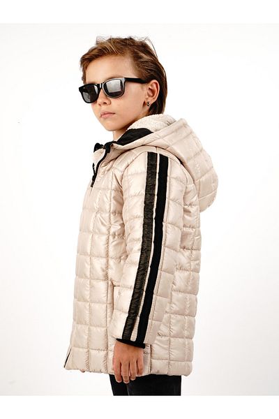 DUBLİNO KİDS Water and wind proof fur inside hooded boy coat
