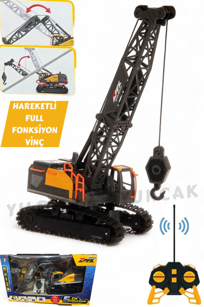 YILDIRIM OYUNCAK Uzaktan Kumandalı Kule Vinç Örümcek İş Makinesi Vinci Hareke...