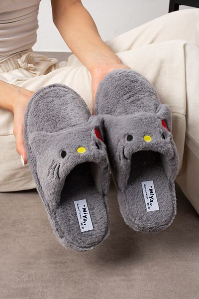 StWenn Women's House Slippers Teddy Bear Figured Plush House Slippers Do Not Make Sound Sole Warm Stylish Design