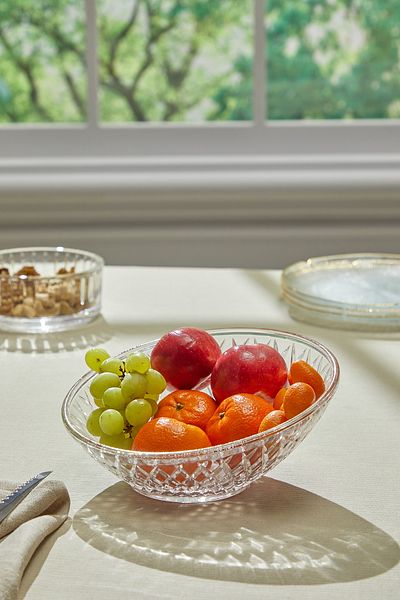 Glamis Selen Concept Horizontal Cage Model Handmade Glass Fruit Presentation and Salad Bowl