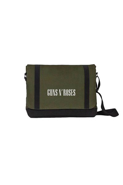 Z zepplin Guns N Roses Logo Khaki Green Color Mail Bag