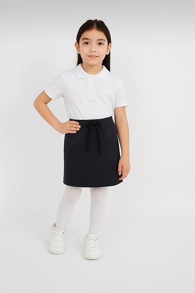 FERRY BUTİK Girl's Back to School Waist Rubber Ribbed Waist Shorts Skirt