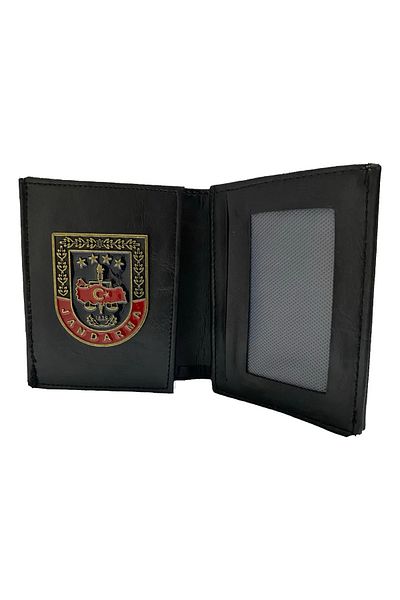 Ö ÖZMERT ASKERİ MALZEME Badge Leather Wallet Black Wallet