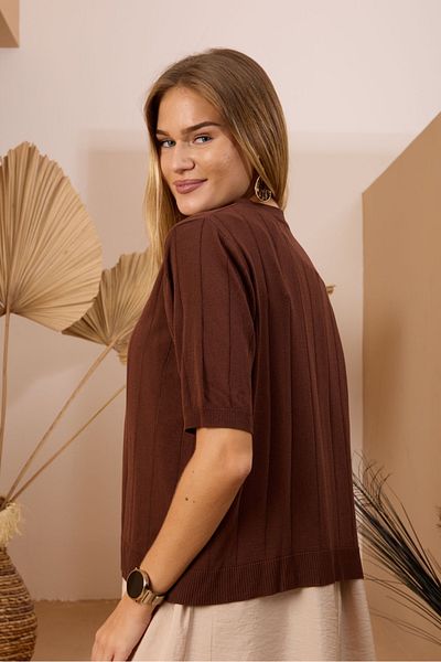 Su Moda Women's Cardigan Short Sleeve Knitwear Short Relaxed Fit