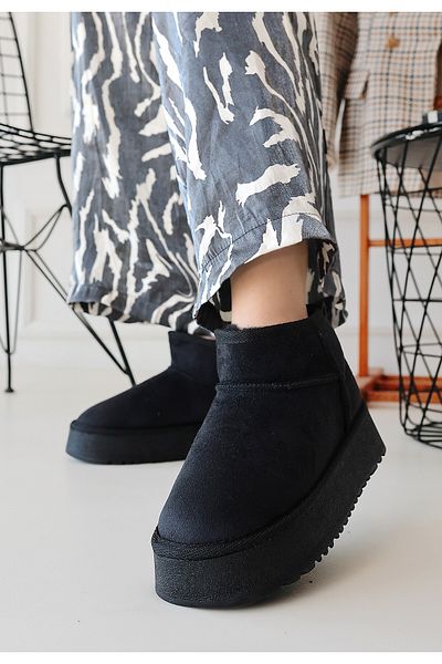 Zerenyus Linne Black Suede Ug Style Premium Women's Boots