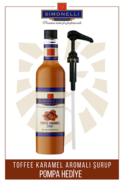 Simonelli Kahve Ve Kokteyl Şurubu Toffee Karamel Aromalı 700 ml Pompa Hediyeli