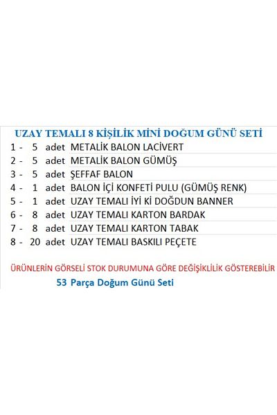 ZENVİVA Space Themed Mini Set for 8 People