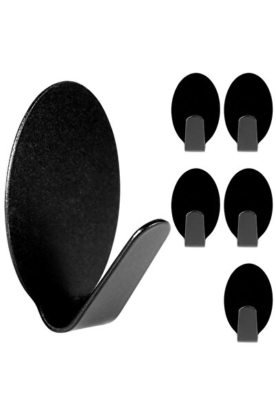 shumee Cârlig autoadeziv pentru agățat, oțel, negru, 3x2 cm, 6 buc.