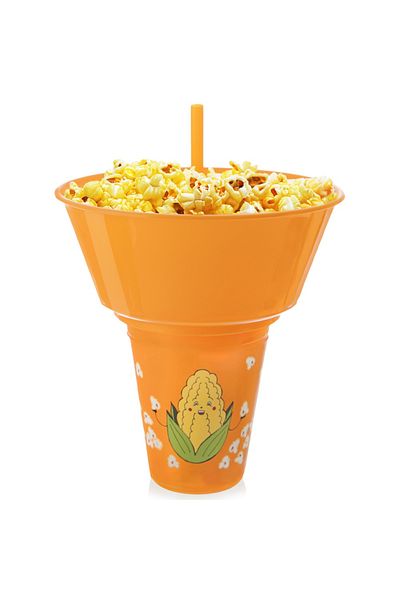 shumee Orange popcorn bowl with 500ml cup
