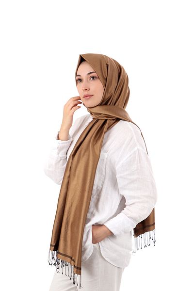 Bursa İpek Bronze Black Double Sided Silk Shawl