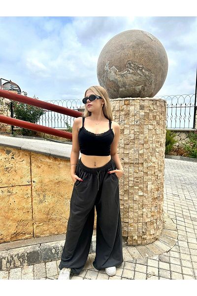 Wisevelya Dark Gray Extremely Loose Sweatpants