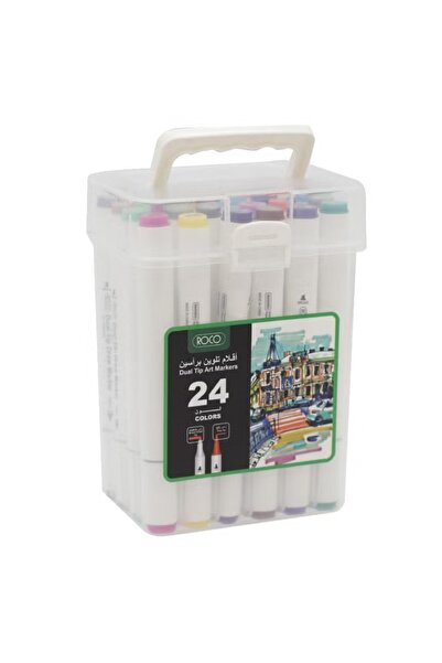Roco Double-Ended Drawing Pen Set – 24 Assorted Colors