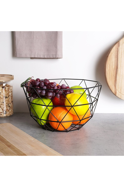 shumee Black metal fruit basket with hanger