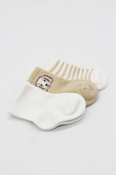 Bistyle Organic Seamless 3-Piece Dog Boy Combed Cotton Socket Baby Socks 0-3 Months