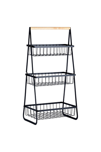 shumee Black metal fruit basket, 3 tiers