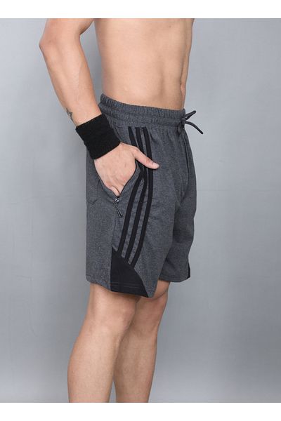 LAUREN SMITH Athletic Men’s Shorts 100%Cotton Comfortable Workout, Elastic Waist & Zipper Pockets-