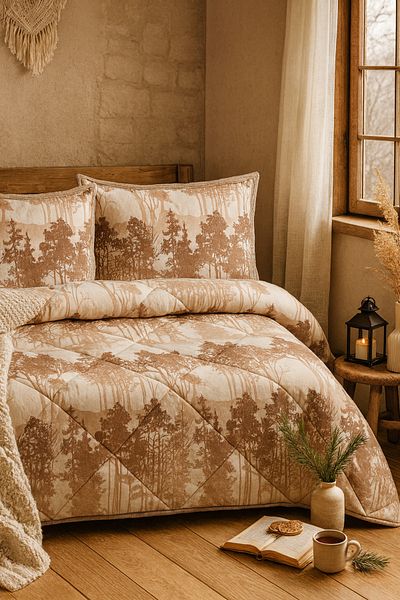 Evimcim Comforter Quilt Set Double – 220X240 Quilt and 2 Pieces 50X70 Pillowcases, Stylish Design