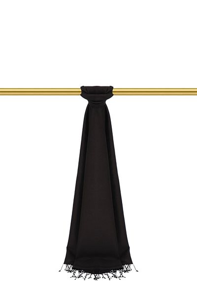 Bursa İpek Black Double Sided Silk Shawl