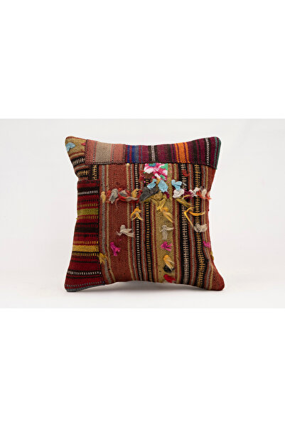 Kilim Whole Sale غطاء وسادة عتيق مصنوع يدويًا من الكليم والصوف مقاس 40x40 سم