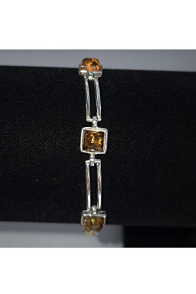 OEN Bratara argint cu chihlimbar multicolor, lungime 18.5 cm, 9 g