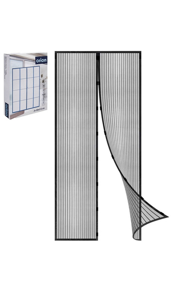 Orion Plasă de țânțari neagră pentru ușă cu magnet 212x100 cm