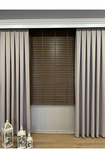 Brillant Kahverengi %100 Orijinal Ahşap Jaluzi Perde 50 Mm Ofis Modern Ve Tüm...