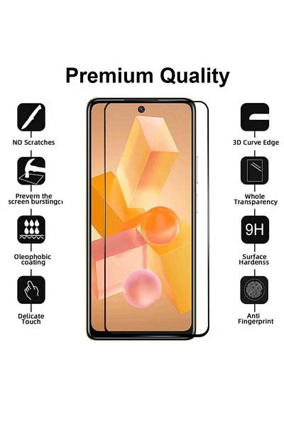 waldic واقي شاشة Infinix Hot 50i عالي الجودة مصنوع من الزجاج المقوى المقاوم للخدش - أسود