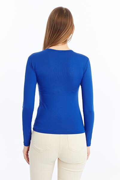 LAENT Body Saks Blue Black White cu gât rotund pentru femei din 3 piese