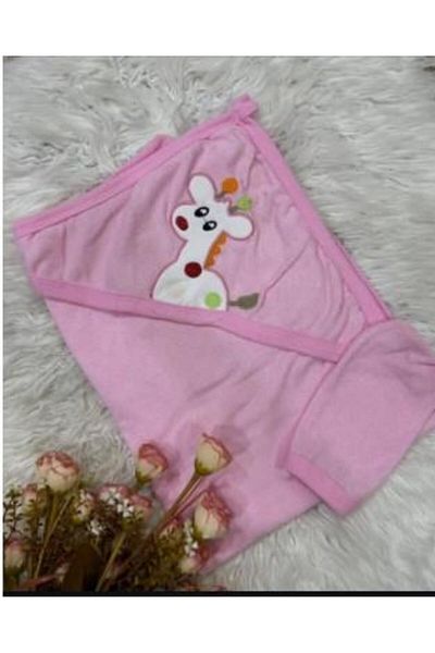RAPAPA Baby Embroidered Hat Fiber Towel 0-1 Years Pink 20112-P