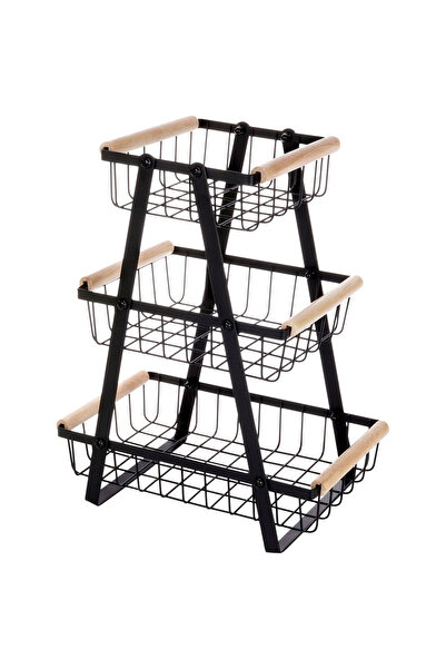 shumee Black metal fruit basket, 3 tiers