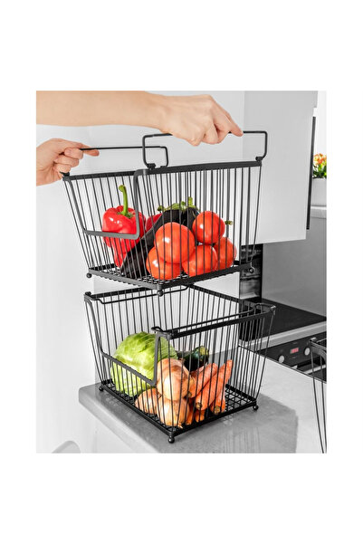shumee Black metal fruit and vegetable basket